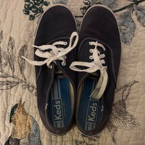 Keds Navy Canvas Lace-Up Sneakers